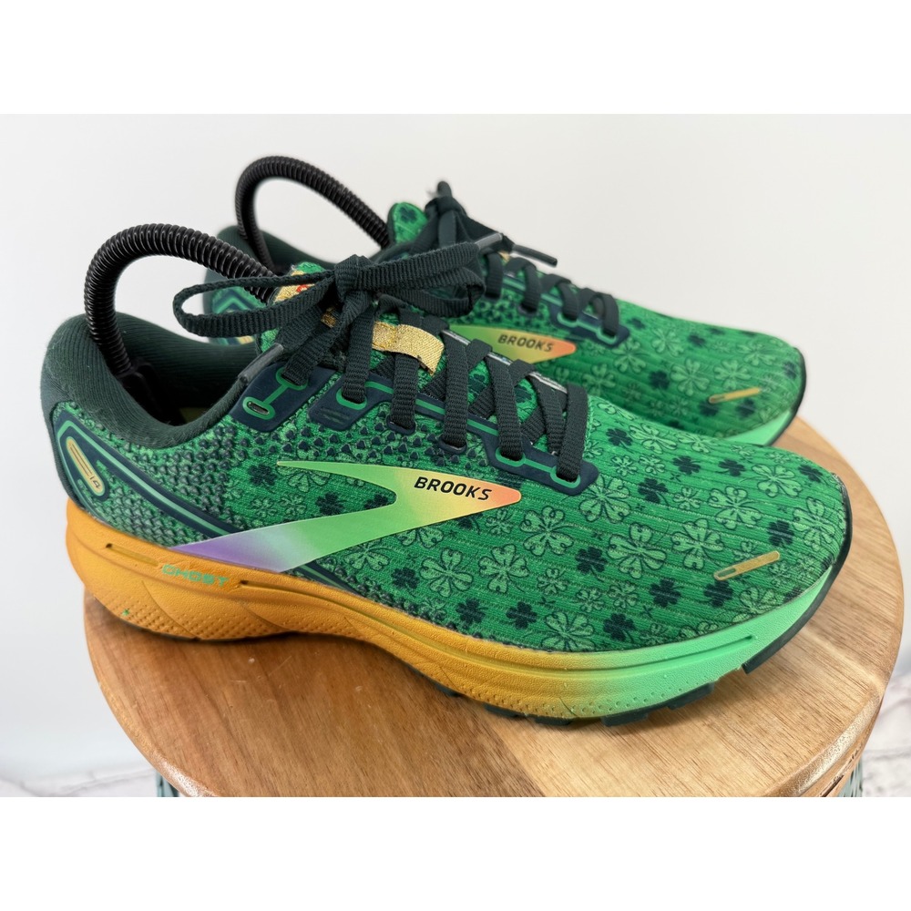 Brooks Ghost 14 Run Lucky St Patricks Day Green Shamrock Shoes Womens 8 B - Picture 3 of 14